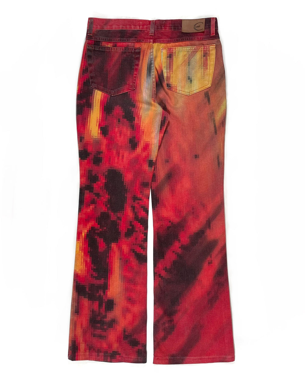 2001 Roberto Cavalli Desi lava pixel jeans