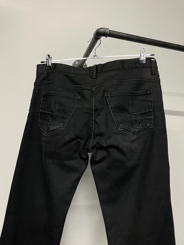 2000s Dior Homme black distressed jeans