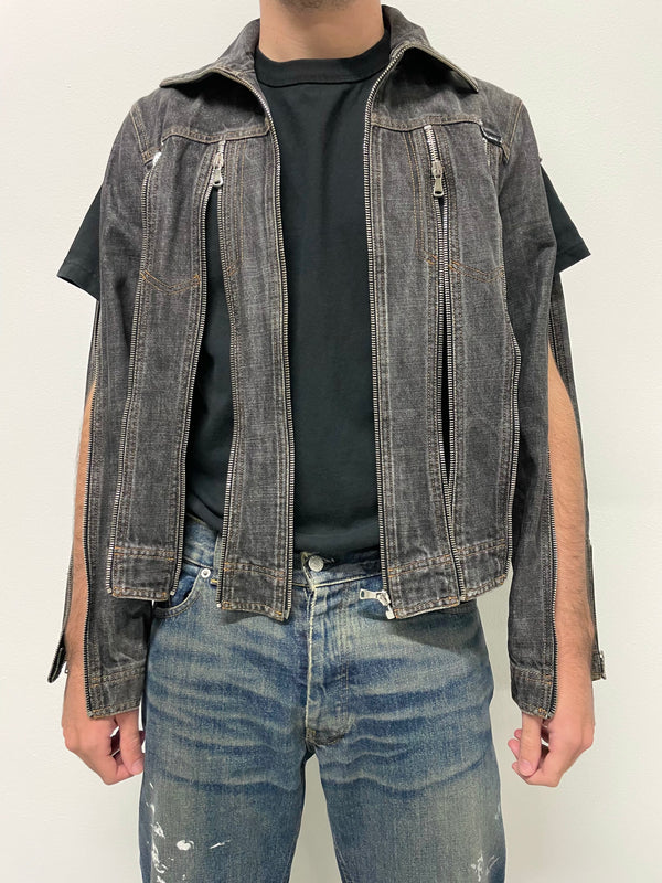 SS2003 Dolce & Gabbana zipper shredder denim jacket